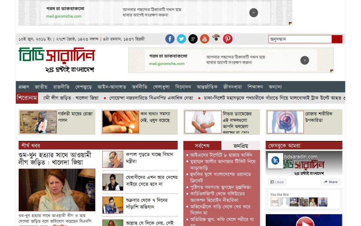 Bd Saradin website